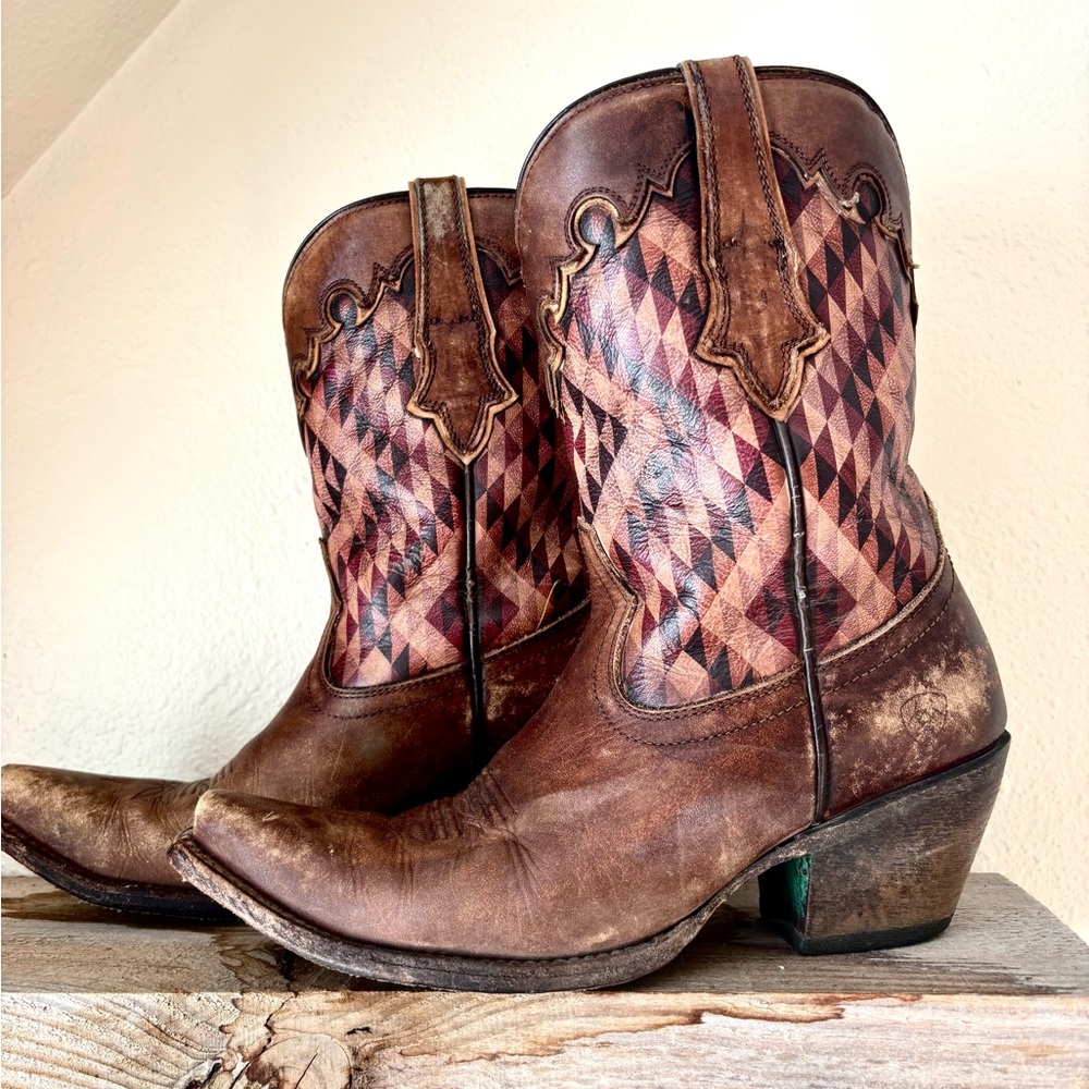 Ariat Brown Distressed Leather Cowboy Boot 8
